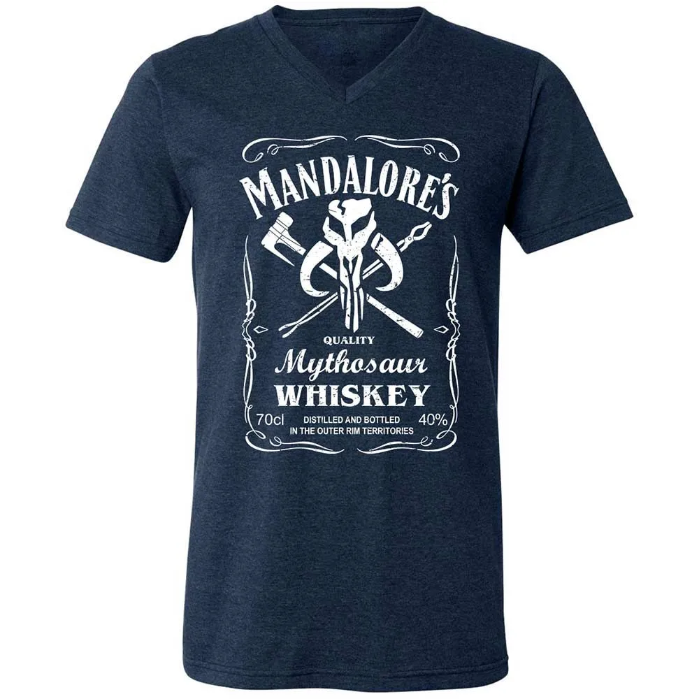 Unisex V-Neck T-Shirt - T36MNDDW - Heather Navy - 3