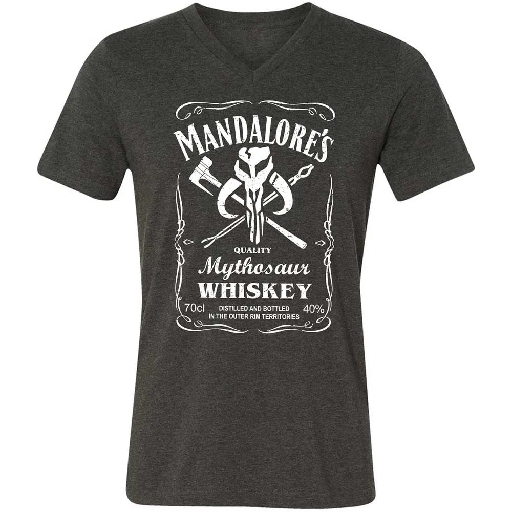 Unisex V-Neck T-Shirt - T36MNDDW - Dark Grey Heather - 9