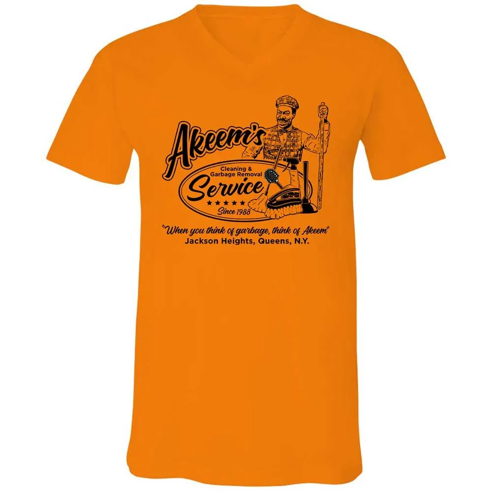 Unisex V-Neck T-Shirt - Q2JNT3ZA - Orange - 7