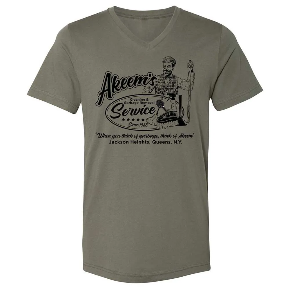 Unisex V-Neck T-Shirt - Q2JNT3ZA - Military Green - 15
