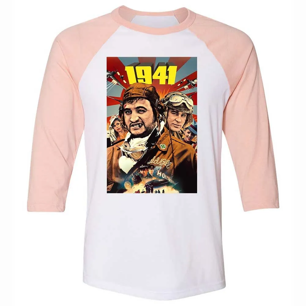 Unisex 3/4 Baseball Tee - 1KP7VQMJ - White/Heather Peach - 5
