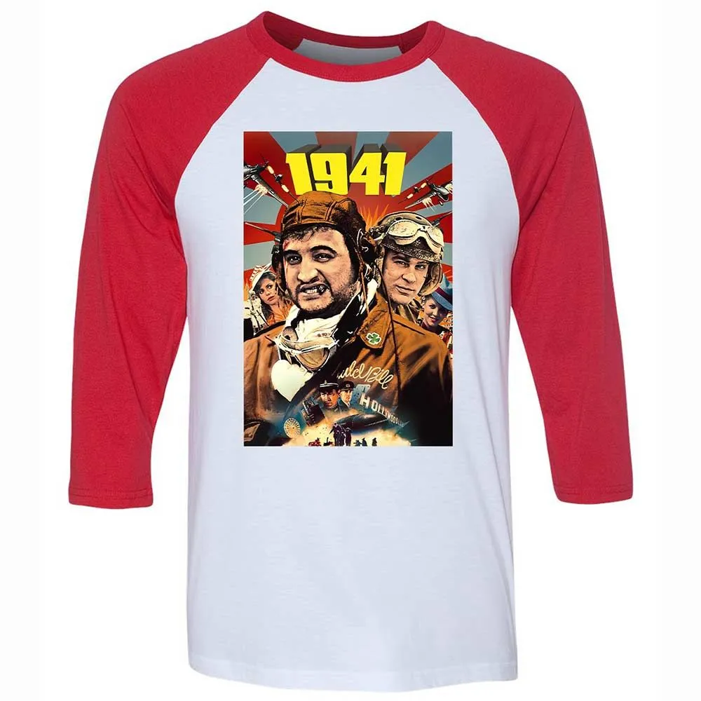 Unisex 3/4 Baseball Tee - 1KP7VQMJ - White/Red - 9