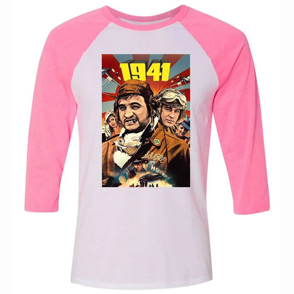 Unisex 3/4 Baseball Tee - 1KP7VQMJ - White/Neon Pink - 12