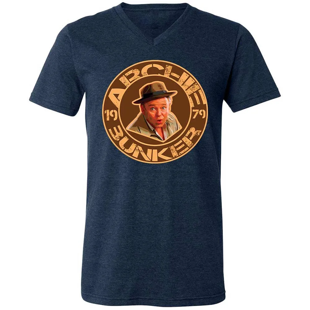 Unisex V-Neck T-Shirt - BVVSGMQB - Heather Navy - 3