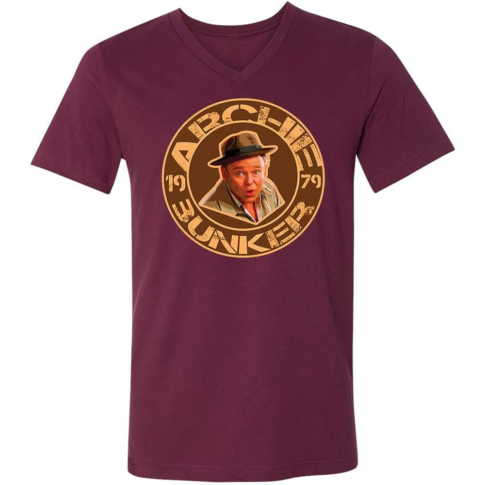 Unisex V-Neck T-Shirt - BVVSGMQB - Maroon - 8