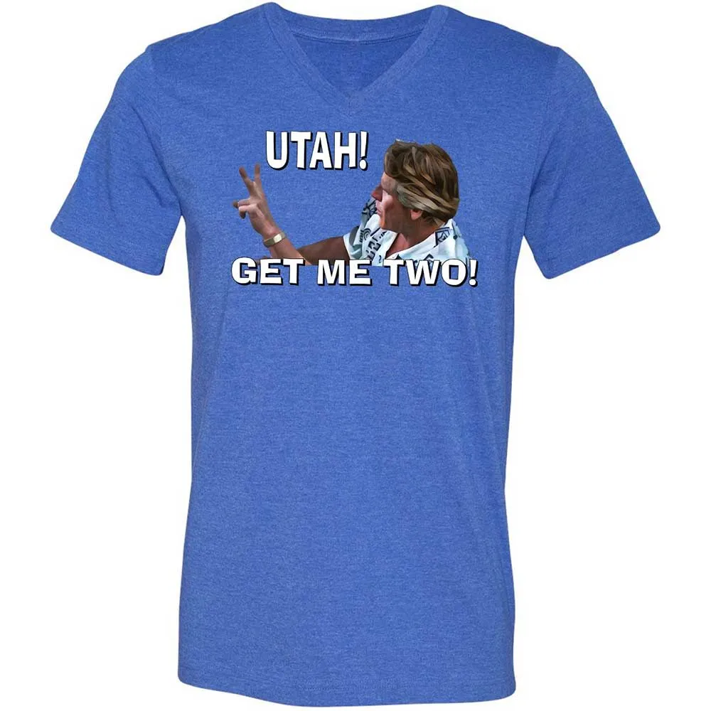 Unisex V-Neck T-Shirt - 4696MLQE - Heather True Royal - 4