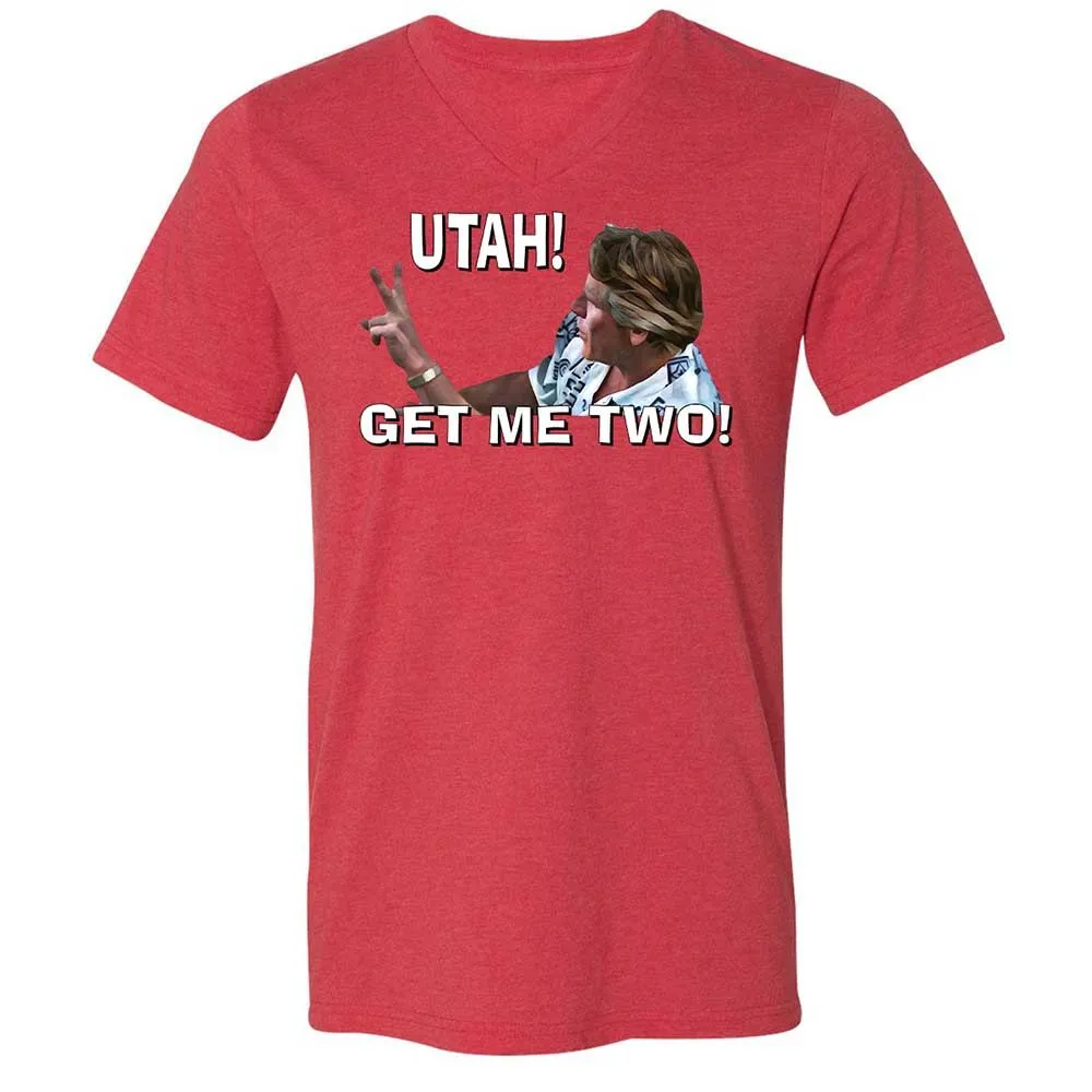 Unisex V-Neck T-Shirt - 4696MLQE - Heather Red - 6