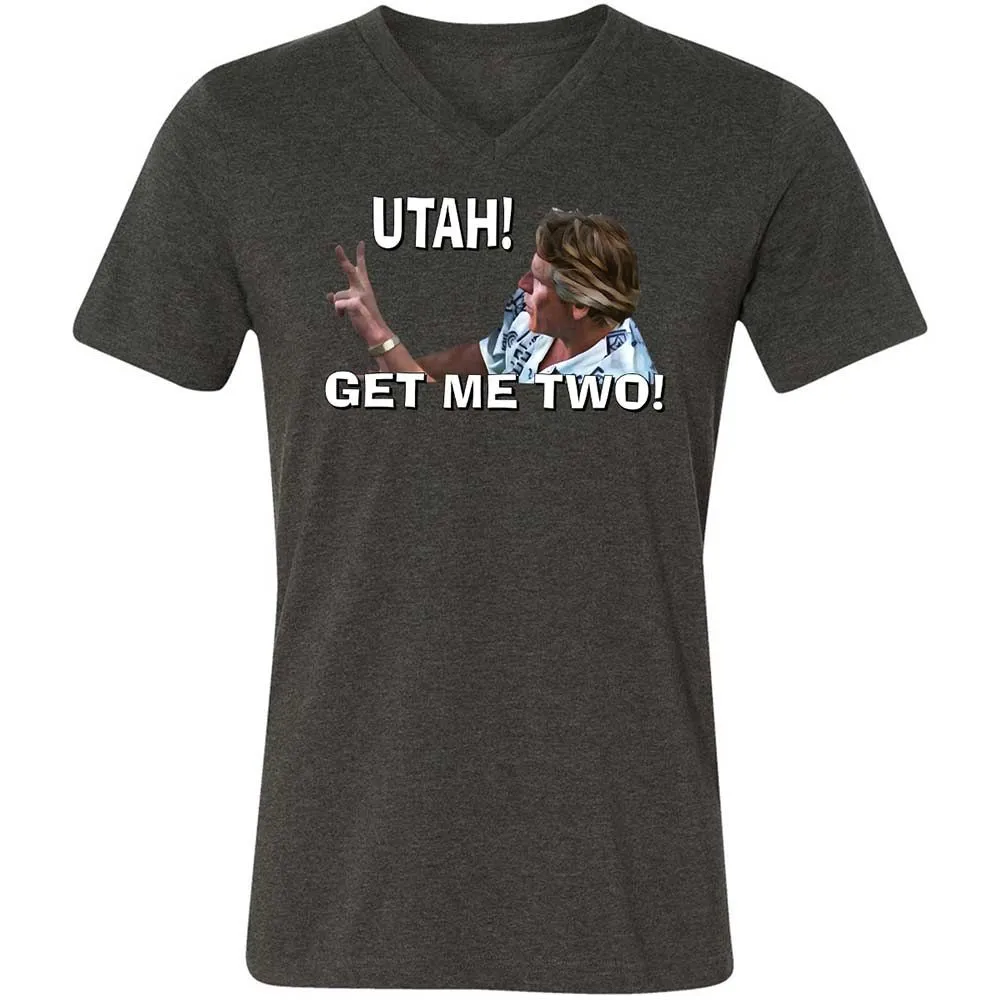 Unisex V-Neck T-Shirt - 4696MLQE - Dark Grey Heather - 8