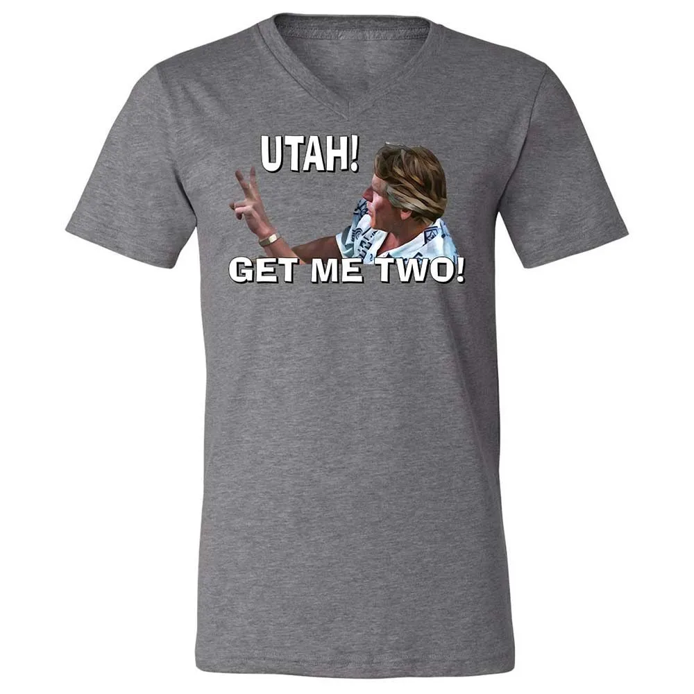 Unisex V-Neck T-Shirt - 4696MLQE - Deep Heather - 9