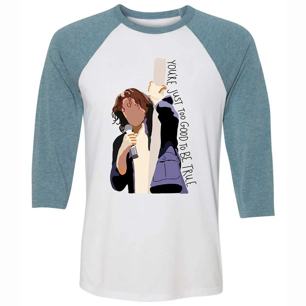 Unisex 3/4 Baseball Tee - N7BF6MUR - White/Denim - 3