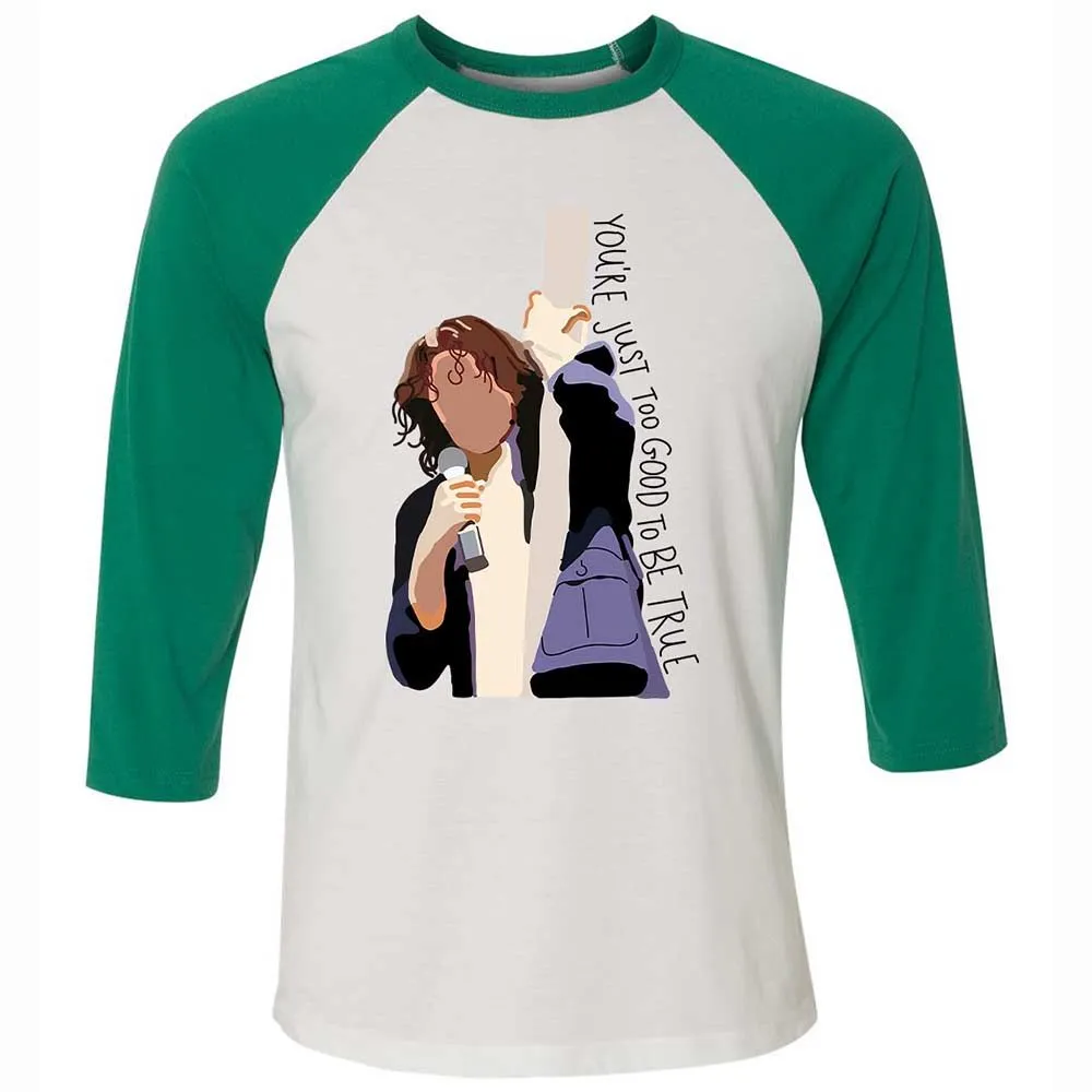 Unisex 3/4 Baseball Tee - N7BF6MUR - White/Kelly - 6