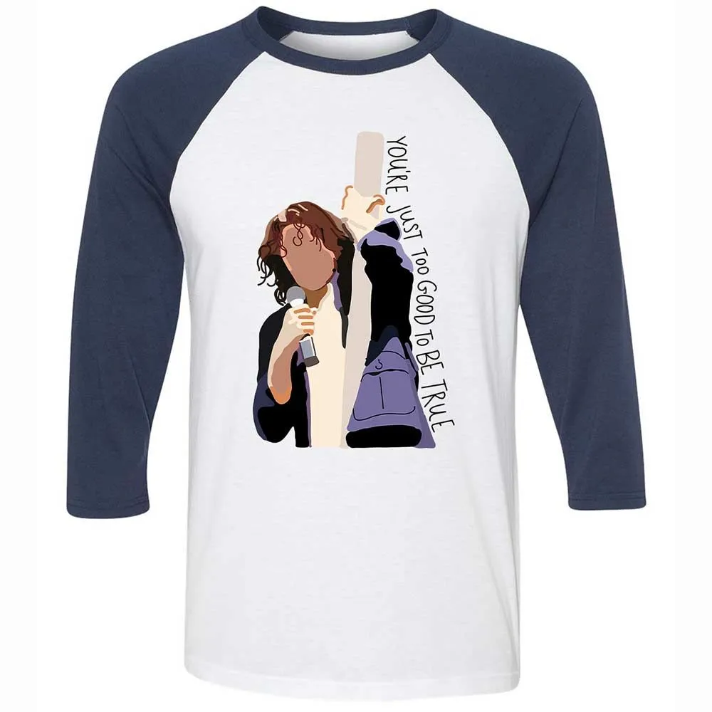 Unisex 3/4 Baseball Tee - N7BF6MUR - White/Navy - 8