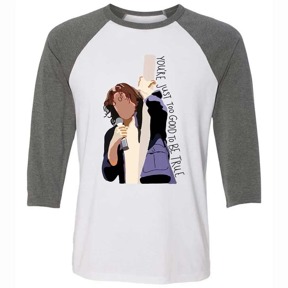 Unisex 3/4 Baseball Tee - N7BF6MUR - White/Deep Heather - 11