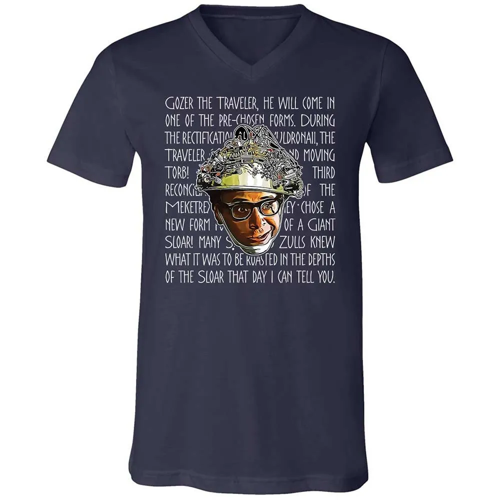 Unisex V-Neck T-Shirt - W1X6DM6J - Navy - 2