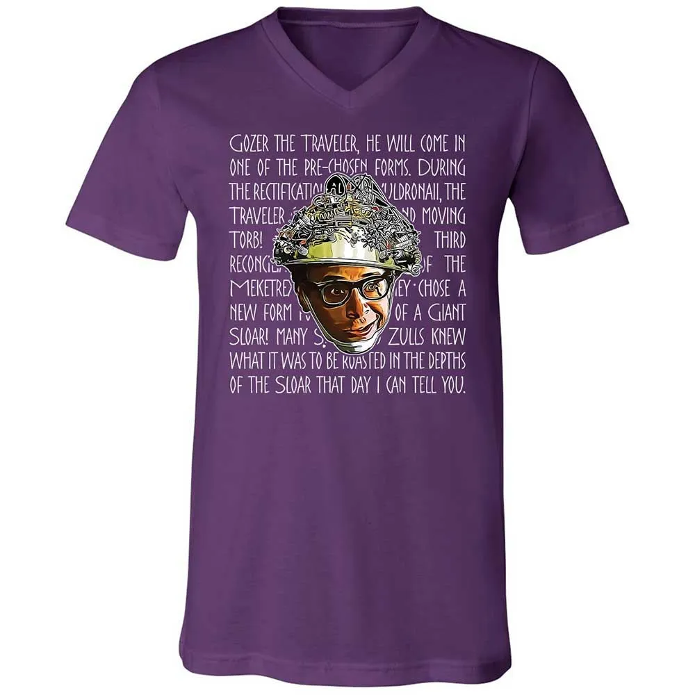 Unisex V-Neck T-Shirt - W1X6DM6J - Team Purple - 10