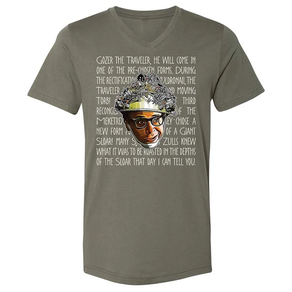 Unisex V-Neck T-Shirt - W1X6DM6J - Military Green - 11