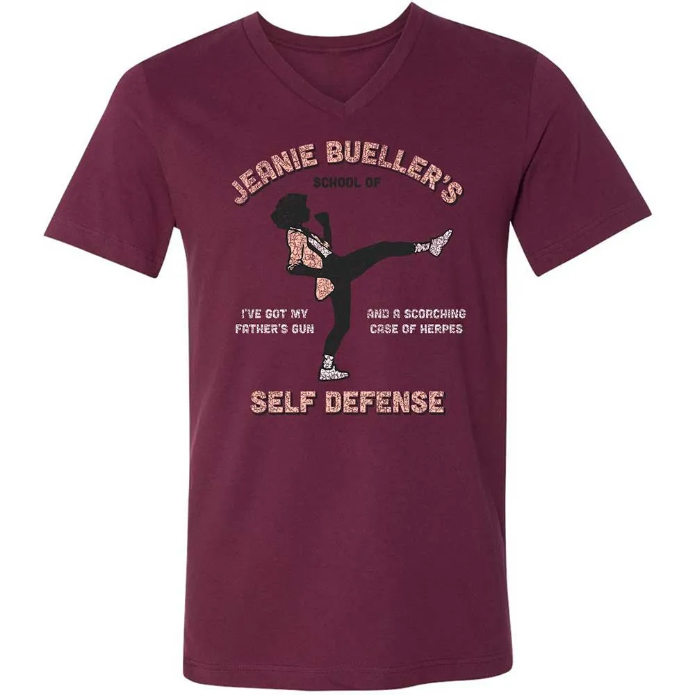 Unisex V-Neck T-Shirt - 1ZV9QU3S - Maroon - 14
