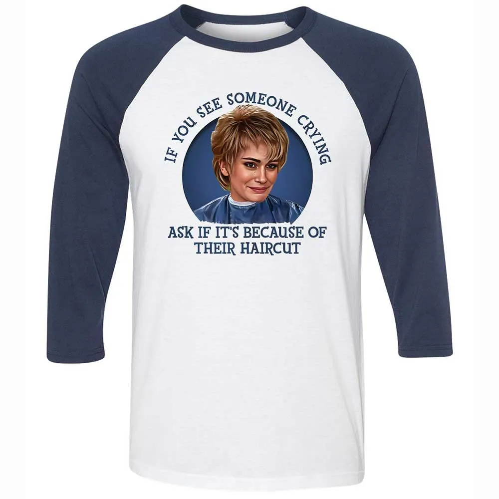 Unisex 3/4 Baseball Tee - 88MFHM3N - White/Navy - 8