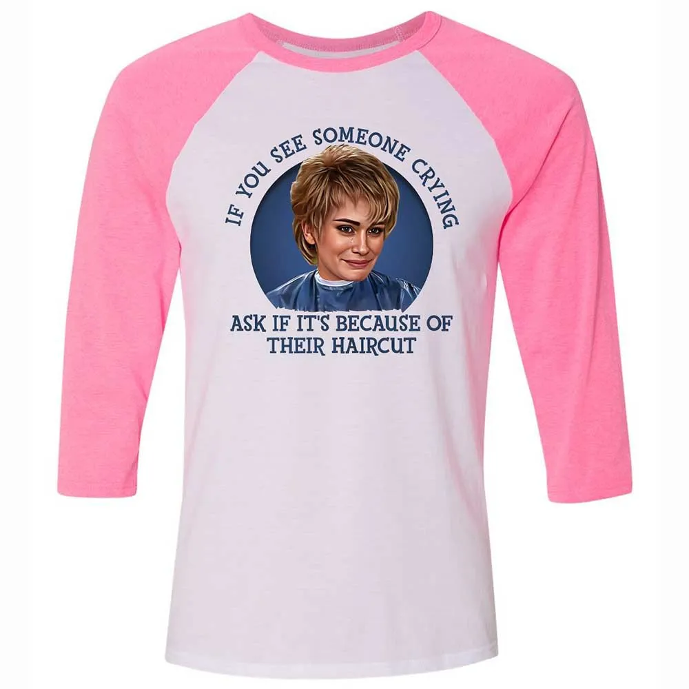 Unisex 3/4 Baseball Tee - 88MFHM3N - White/Neon Pink - 12