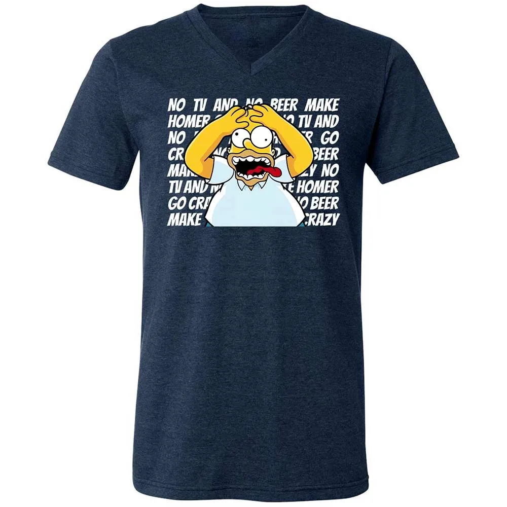 No TV and No Beer Make Homer Go Crazy - Heather Navy - 3