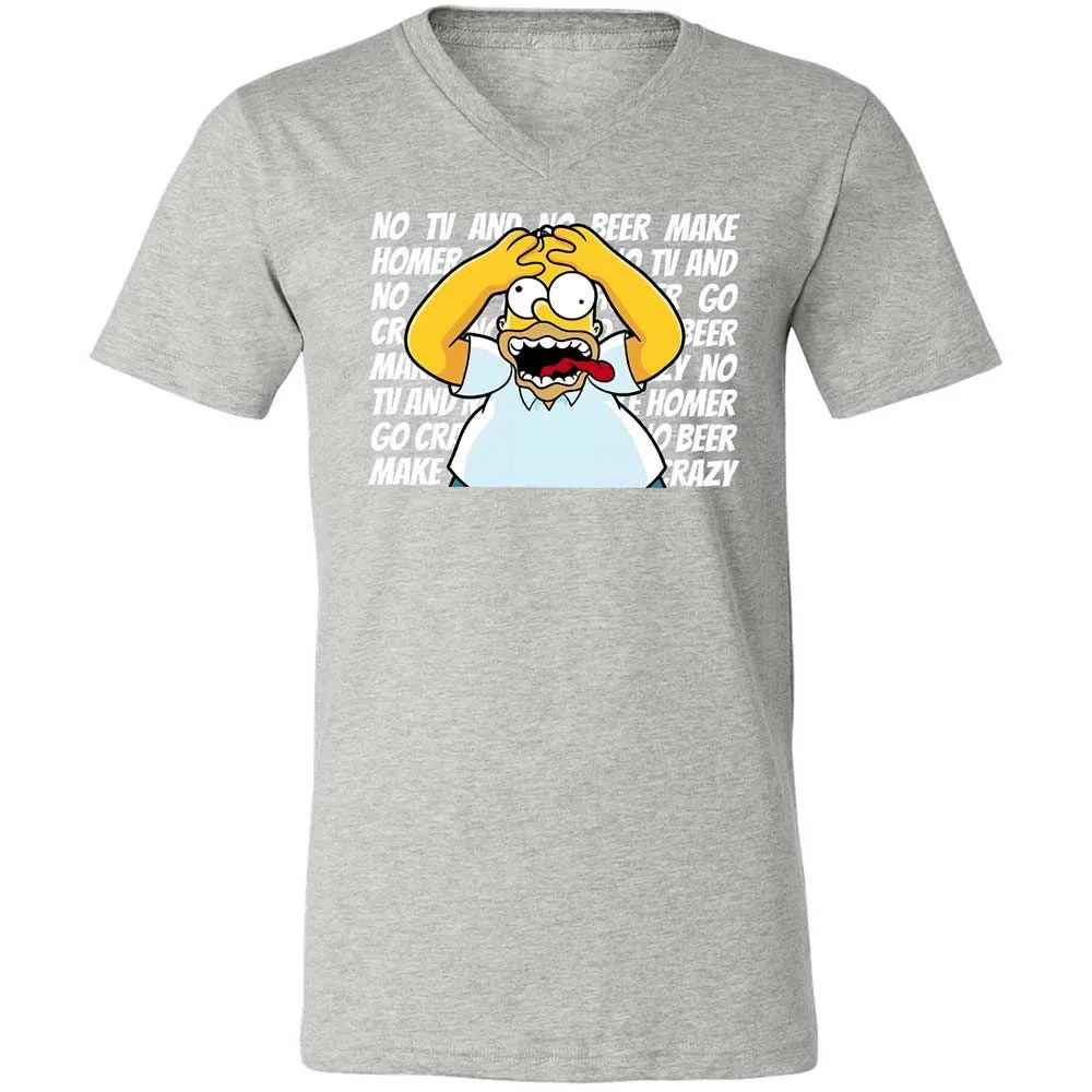 No TV and No Beer Make Homer Go Crazy - Athletic Heather - 15