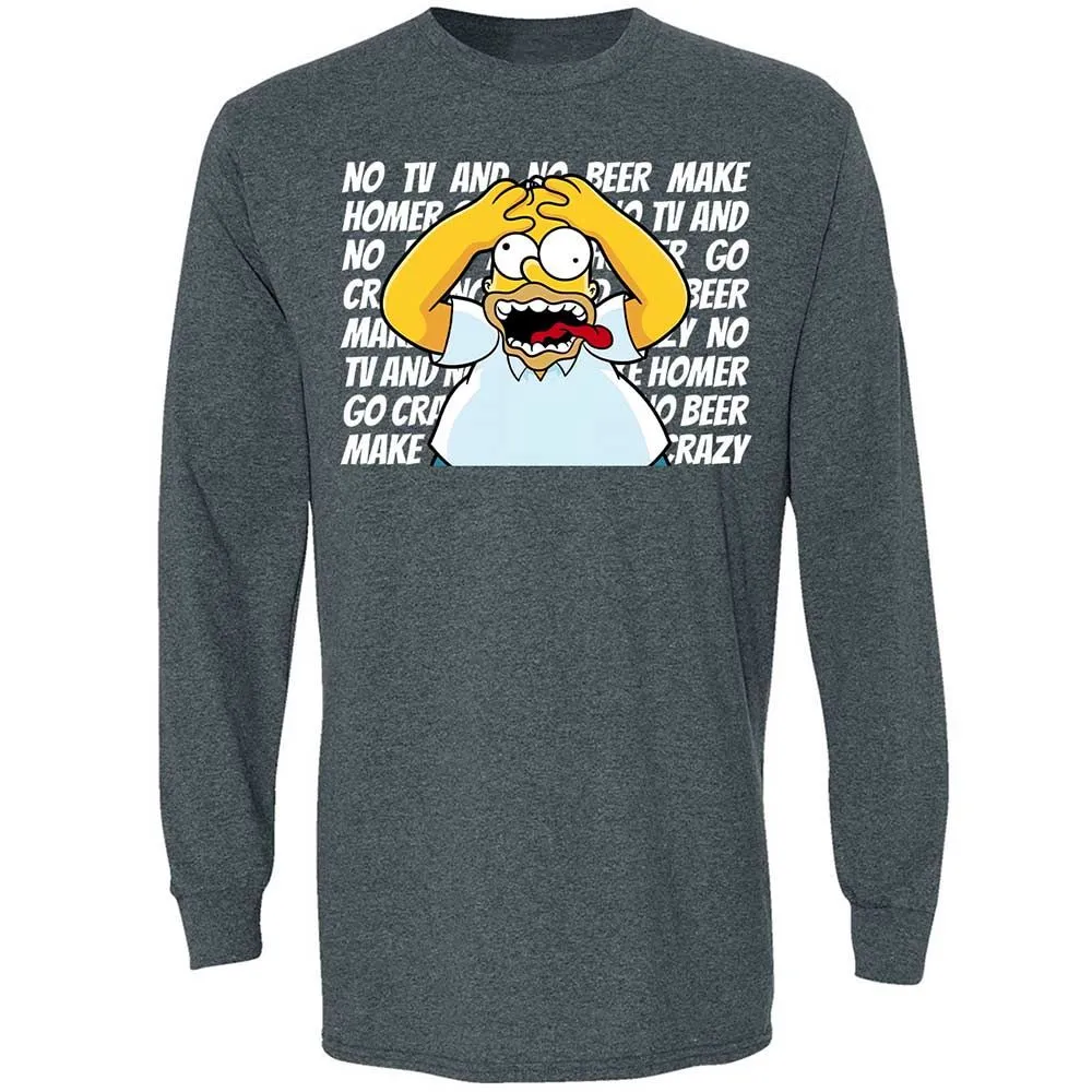 No TV and No Beer Make Homer Go Crazy - Dark Heather - 5