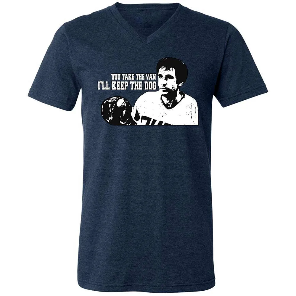Unisex V-Neck T-Shirt - YB67RA82 - Heather Navy - 3