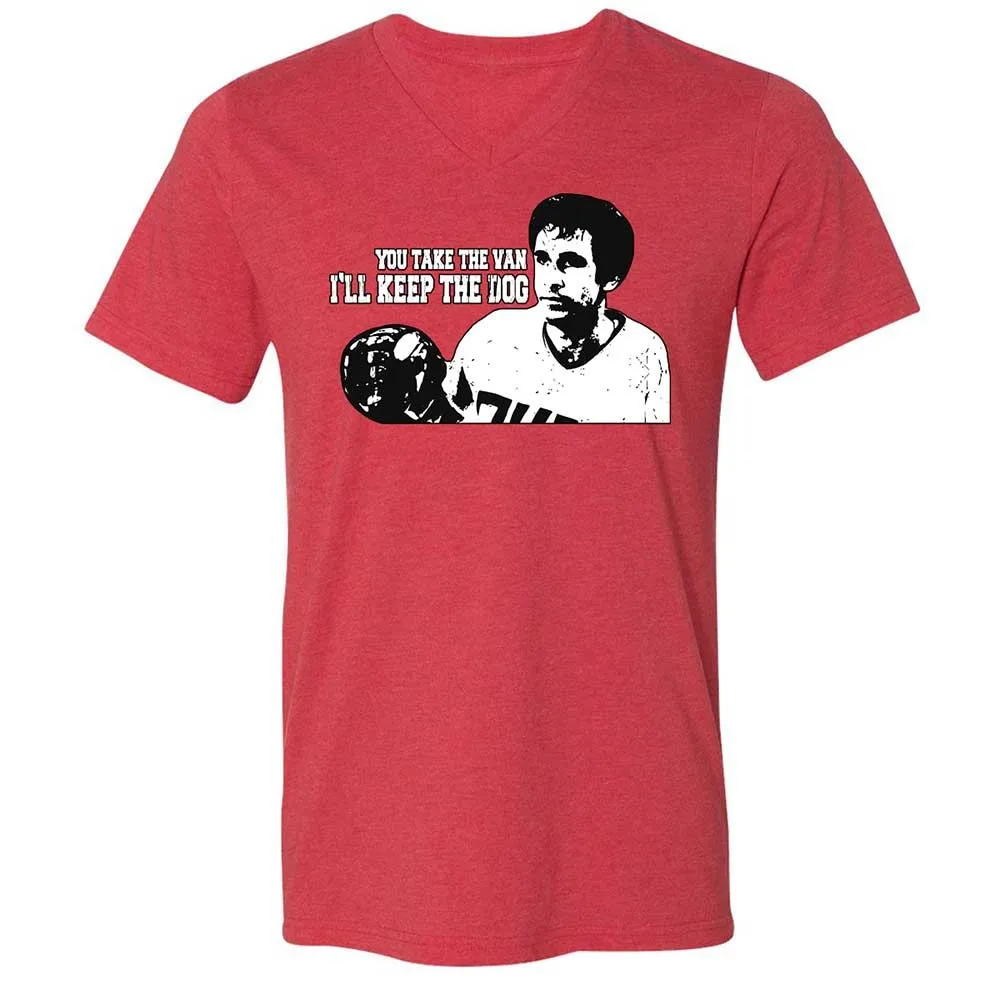 Unisex V-Neck T-Shirt - YB67RA82 - Heather Red - 7