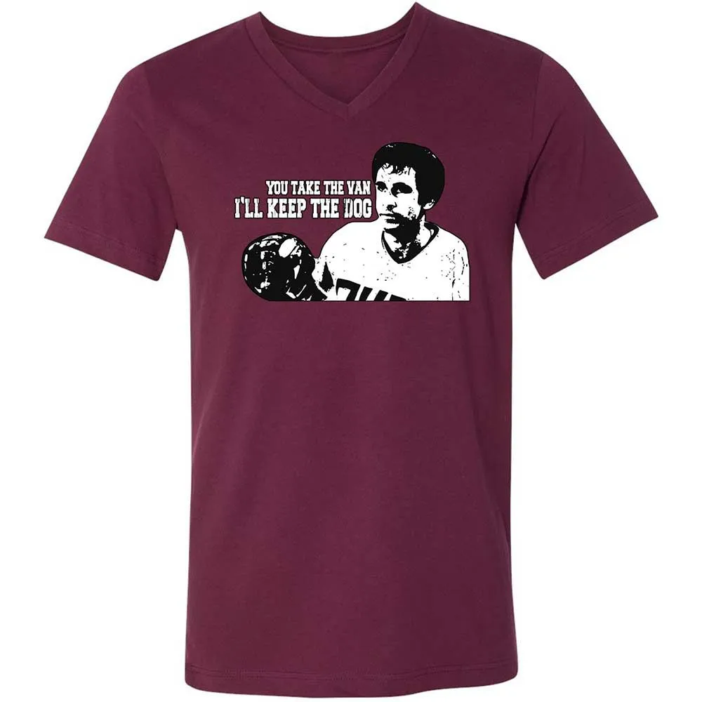 Unisex V-Neck T-Shirt - YB67RA82 - Maroon - 8