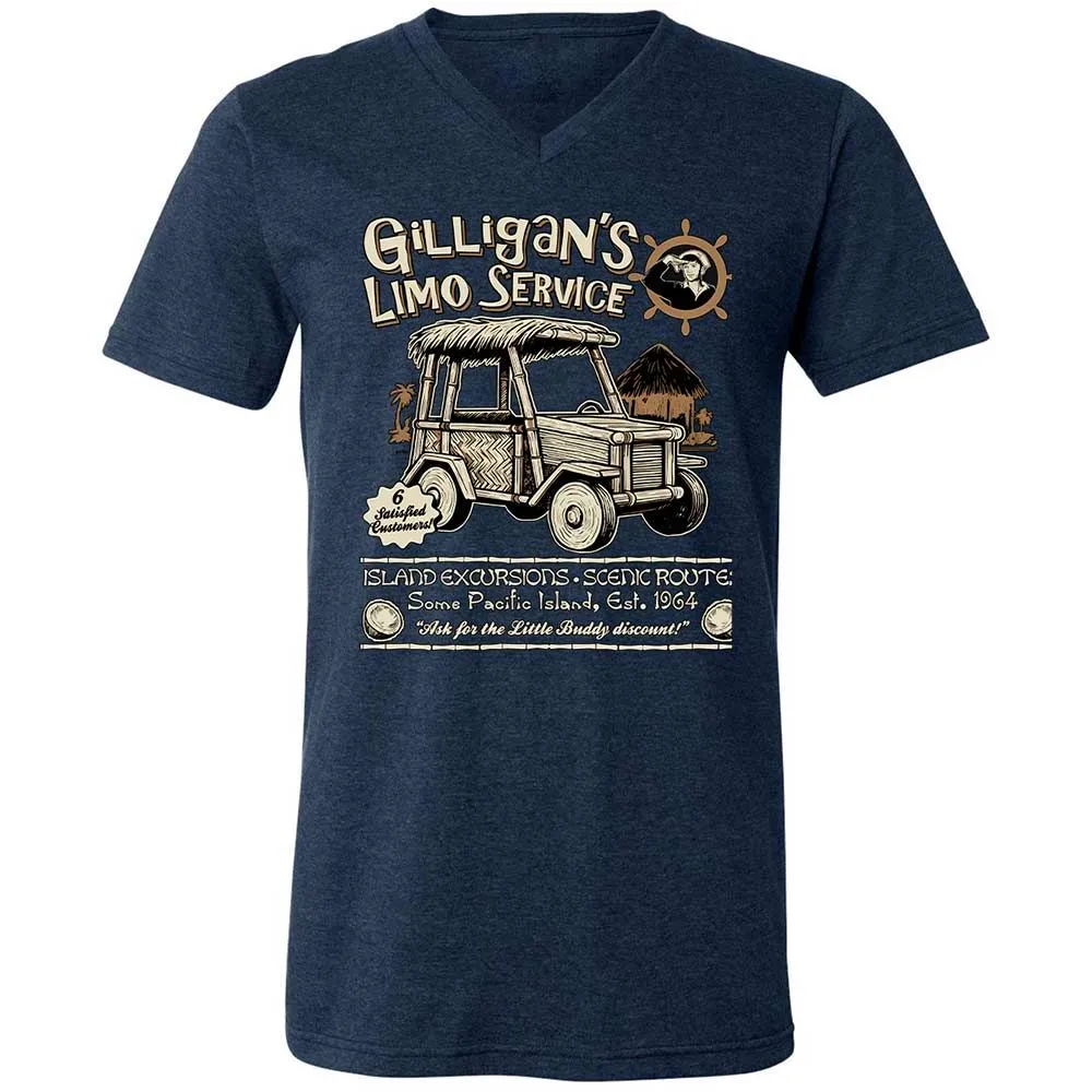 Unisex V-Neck T-Shirt - 6BLZMP7U - Heather Navy - 3