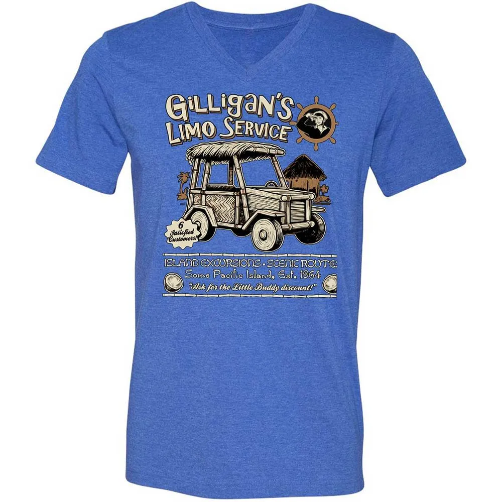 Unisex V-Neck T-Shirt - 6BLZMP7U - Heather True Royal - 5