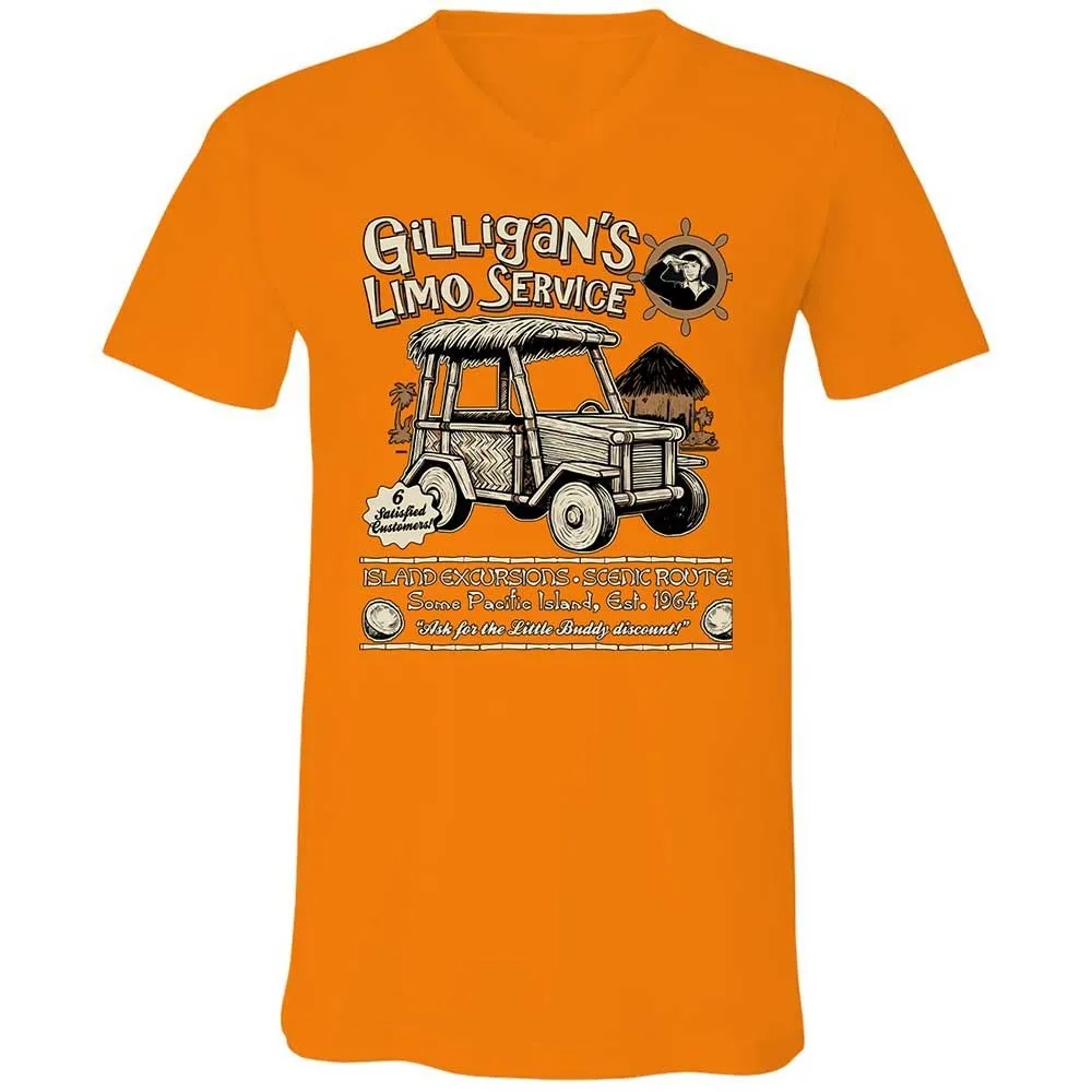 Unisex V-Neck T-Shirt - 6BLZMP7U - Orange - 12