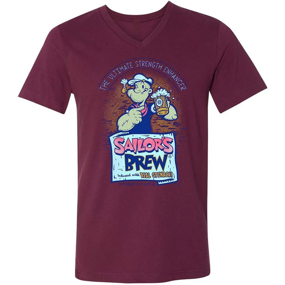 Unisex V-Neck T-Shirt - 6WMN7SPM - Maroon - 14