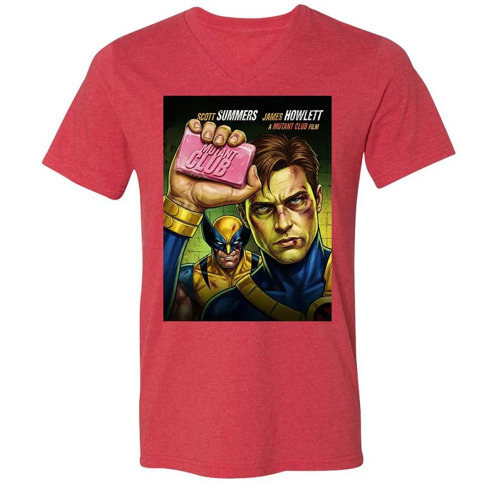 Unisex V-Neck T-Shirt - AUZQ2888 - Heather Red - 7