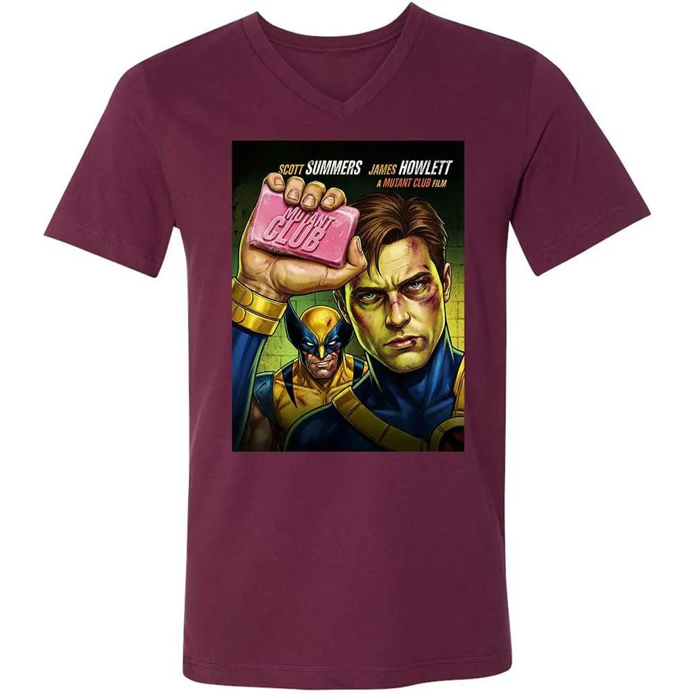 Unisex V-Neck T-Shirt - AUZQ2888 - Maroon - 8