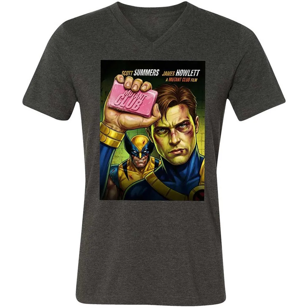 Unisex V-Neck T-Shirt - AUZQ2888 - Dark Grey Heather - 9