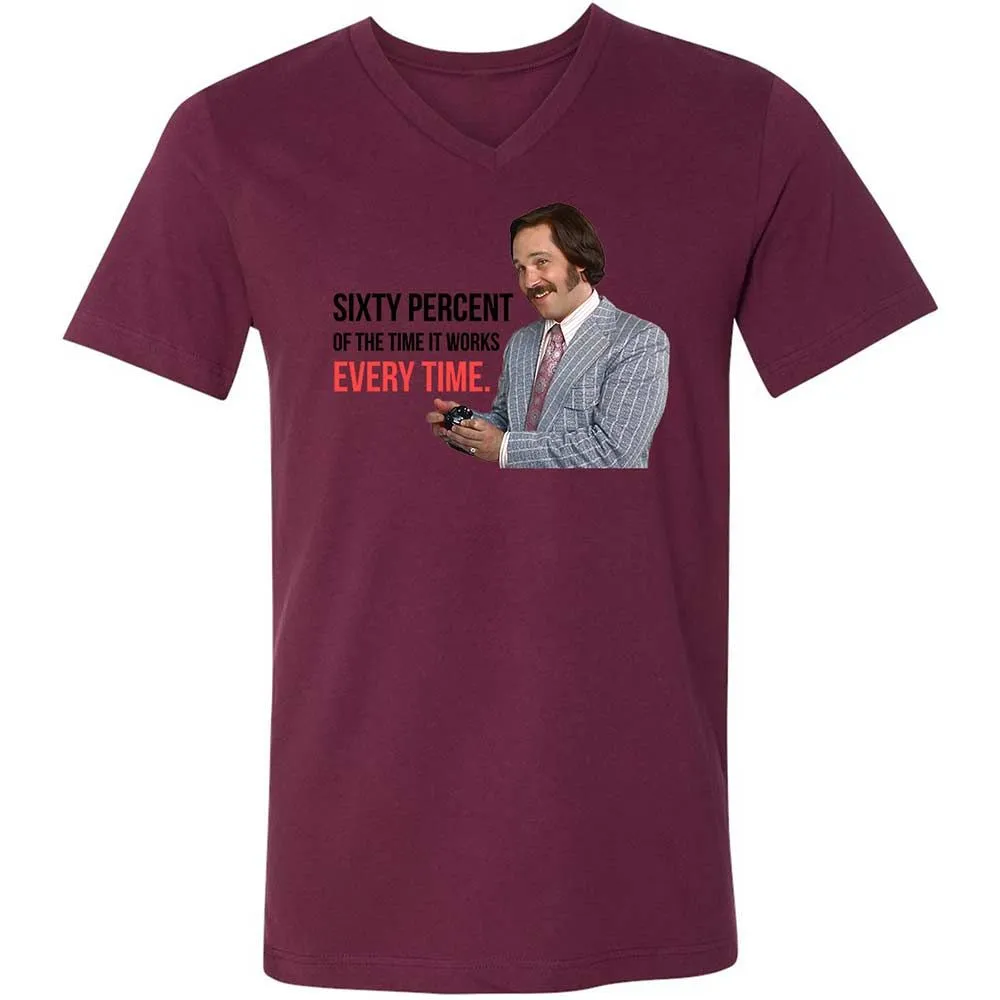 Unisex V-Neck T-Shirt - VZFYVV25 - Maroon - 14