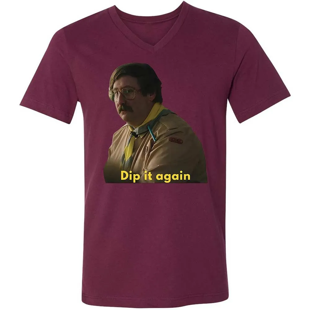 Unisex V-Neck T-Shirt - ZHDCX32W - Maroon - 14