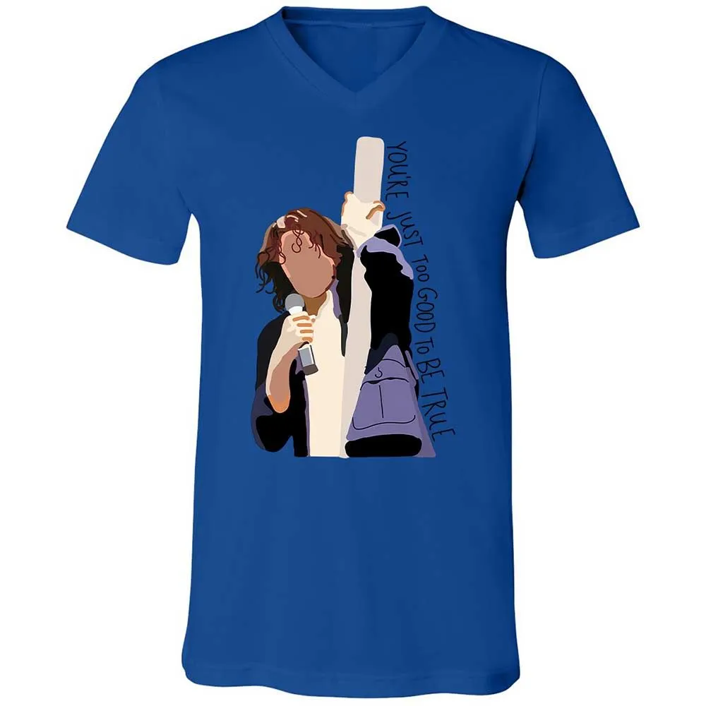 Unisex V-Neck T-Shirt - G9K2V2PQ - True Royal - 3