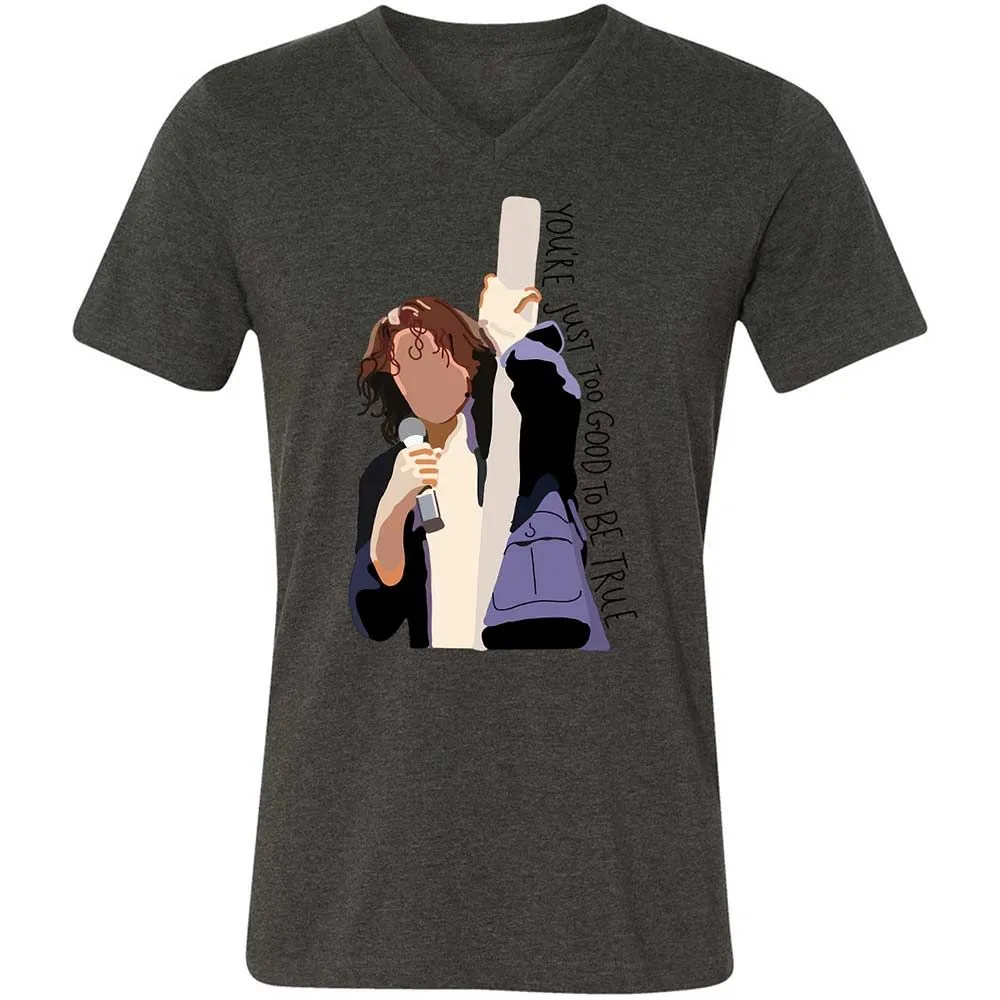 Unisex V-Neck T-Shirt - G9K2V2PQ - Dark Grey Heather - 8