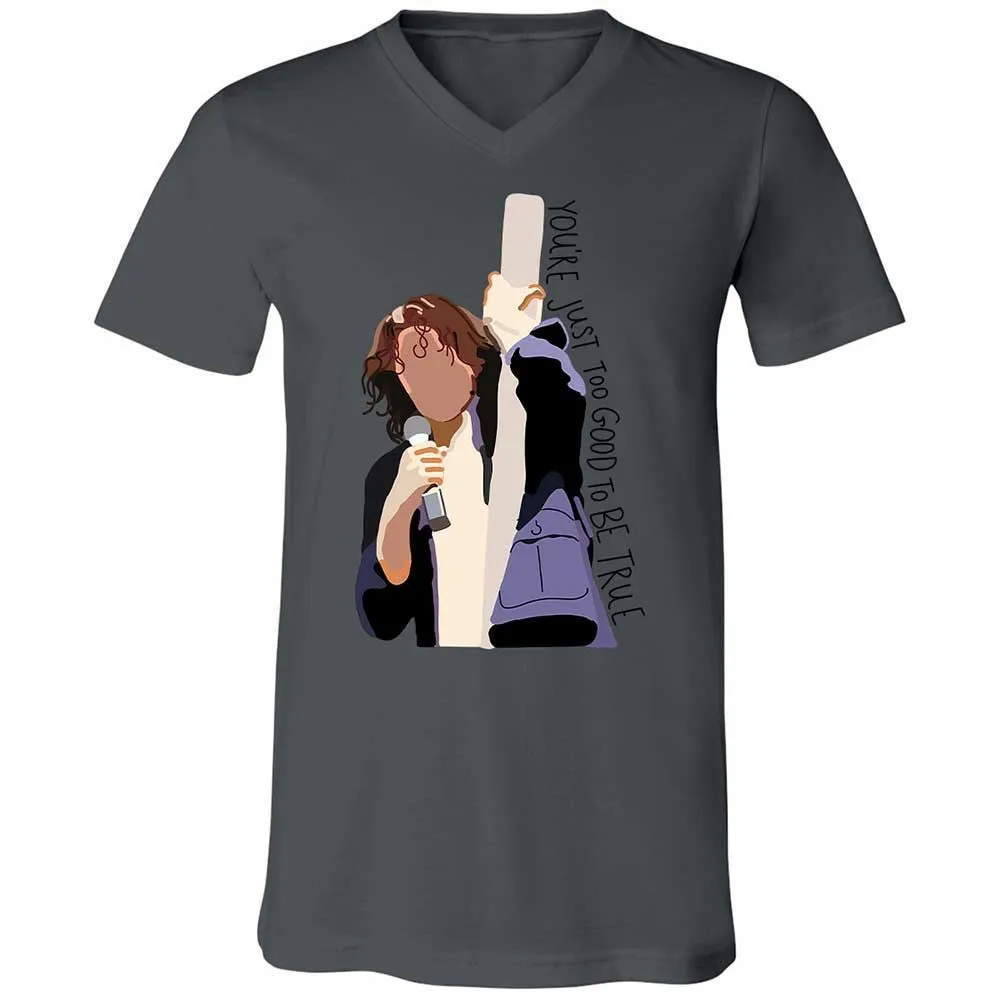 Unisex V-Neck T-Shirt - G9K2V2PQ - Asphalt - 16