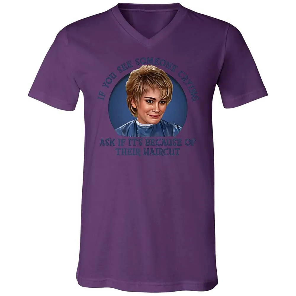 Unisex V-Neck T-Shirt - 8CP7PL58 - Team Purple - 10