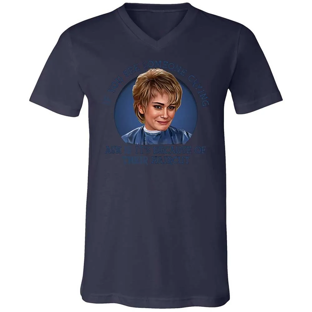Unisex V-Neck T-Shirt - 8CP7PL58 - Navy - 12
