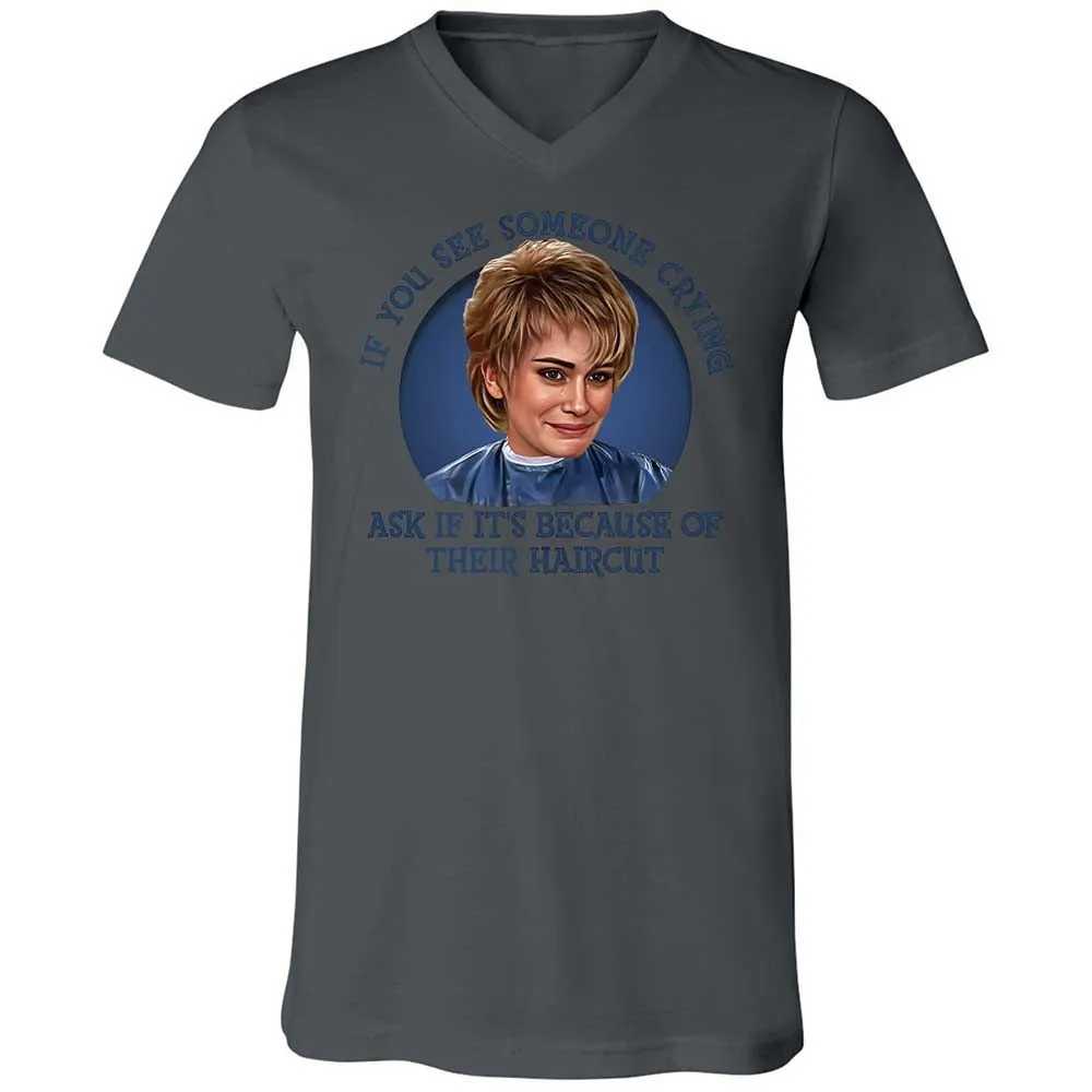 Unisex V-Neck T-Shirt - 8CP7PL58 - Asphalt - 16
