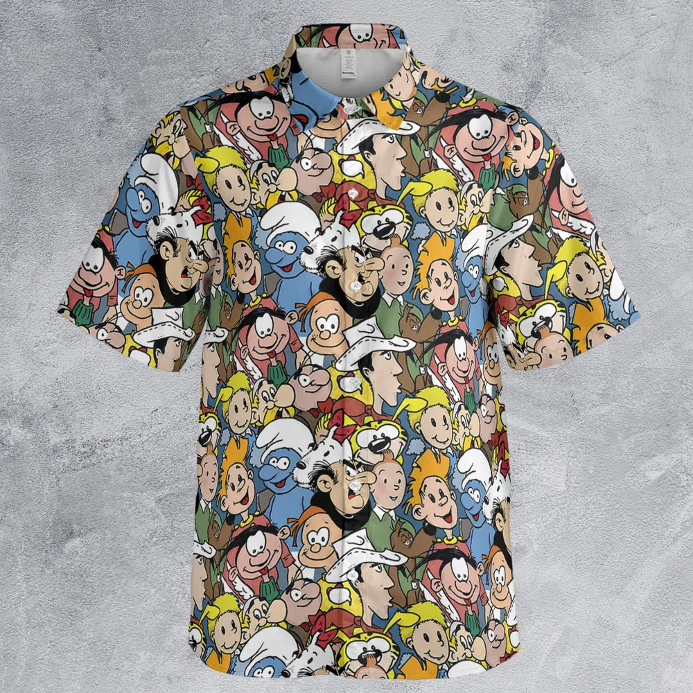 Belgium Comic Characters Button Down Shirt - 2