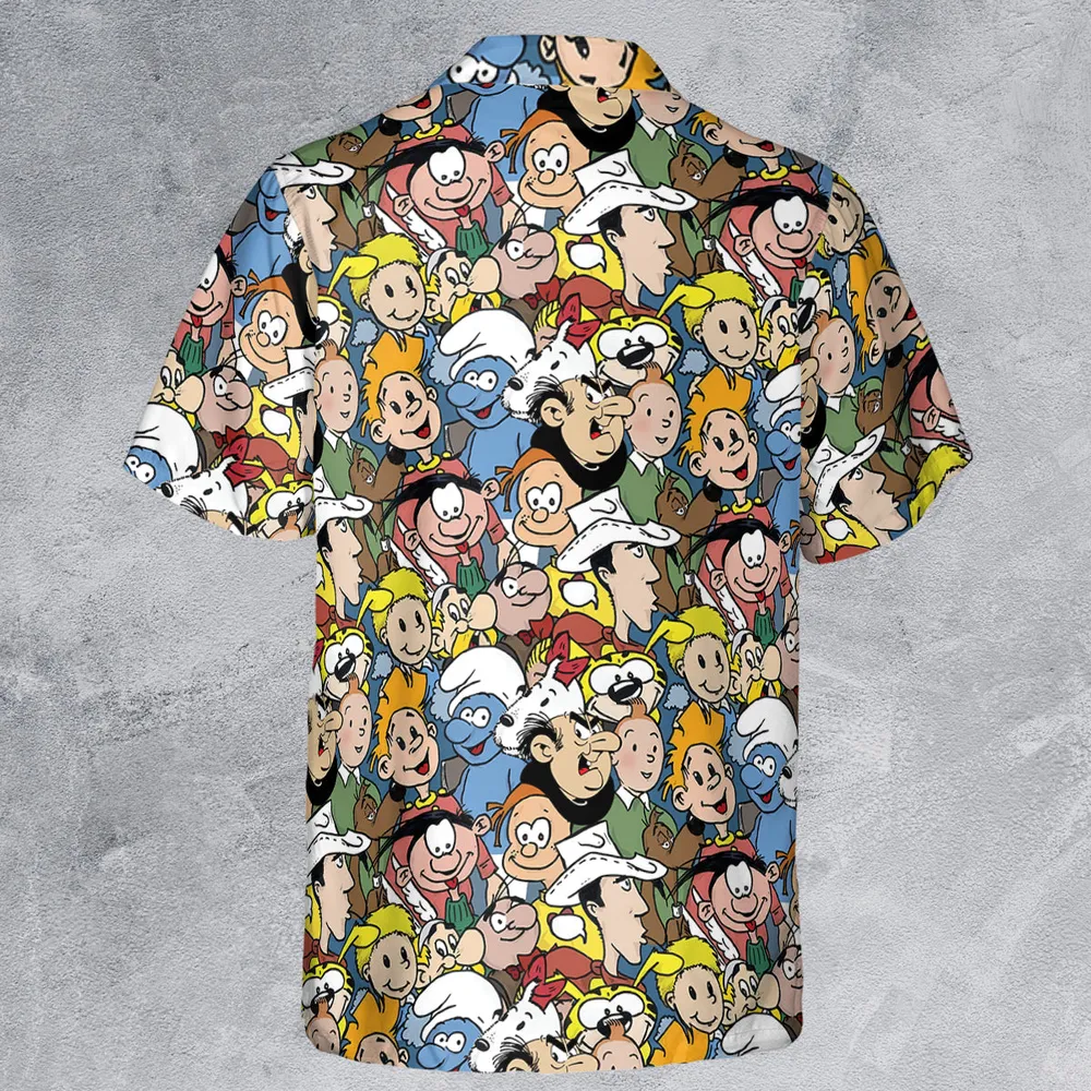 Belgium Comic Characters Button Down Shirt - 3