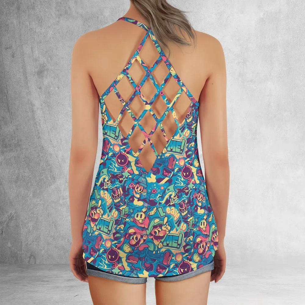 Criss Cross Tank Top - 7DMY583P -  - 3