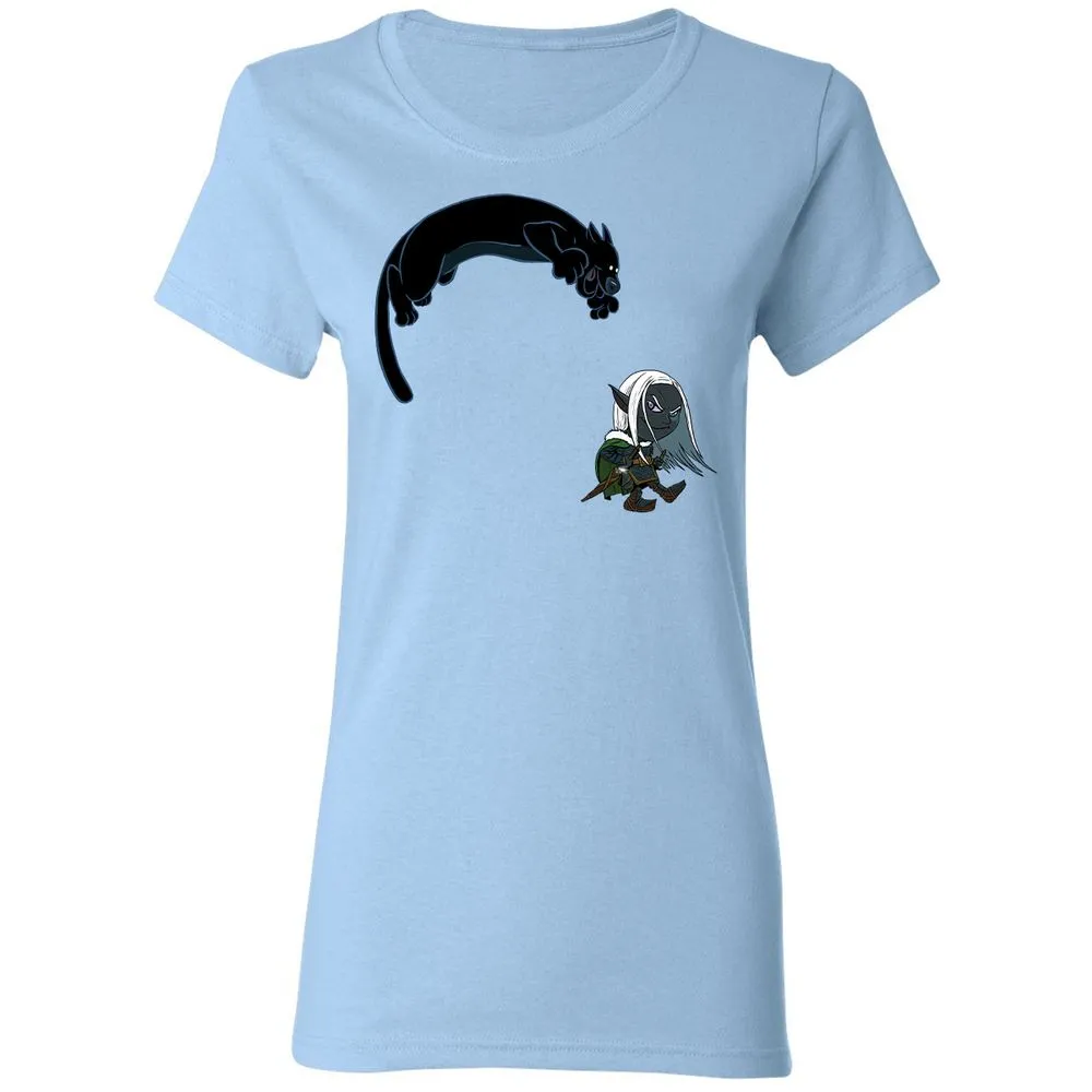 Drizzt and Guenhwyvar Women's T-Shirt - Light Blue - 6