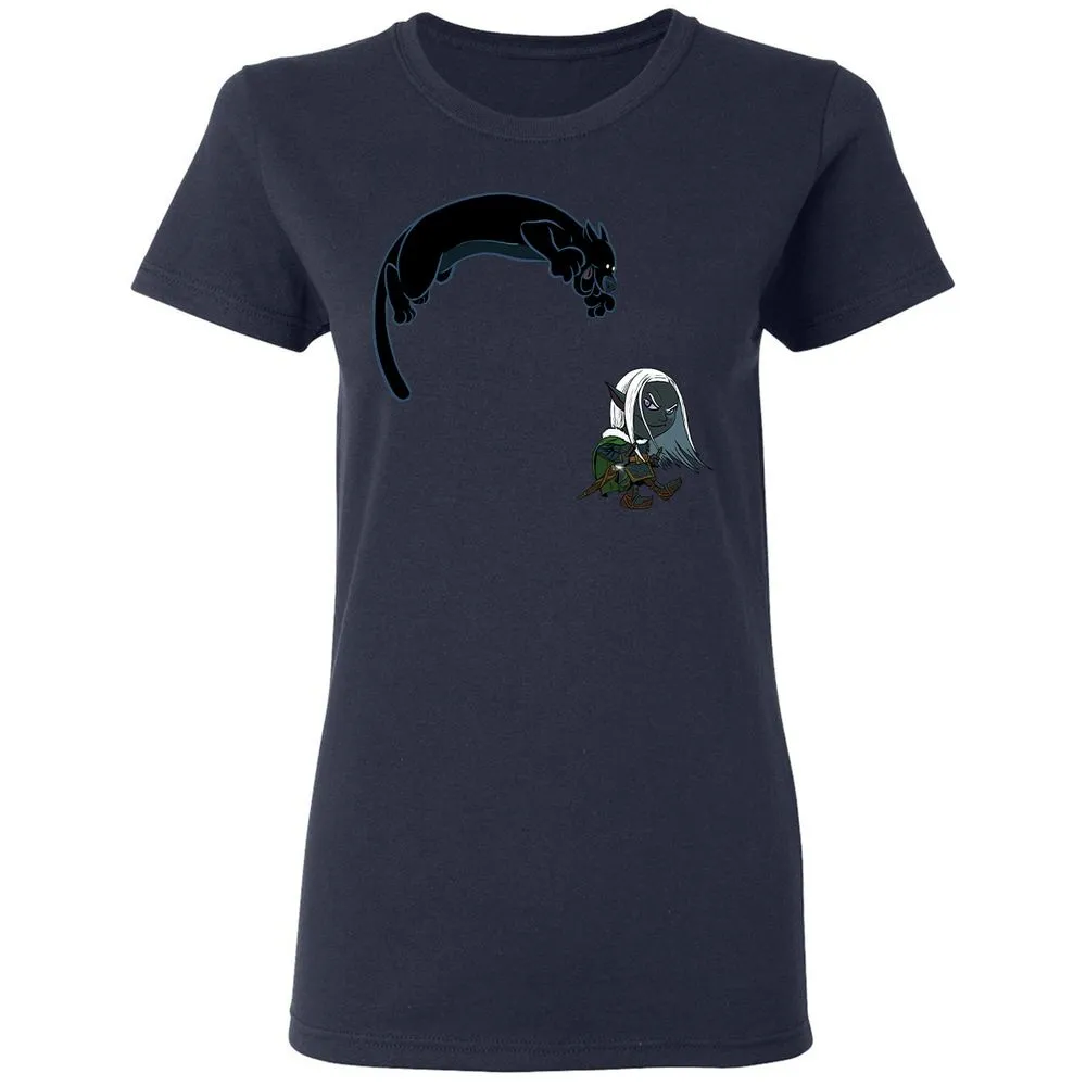 Drizzt and Guenhwyvar Women's T-Shirt - Navy - 14