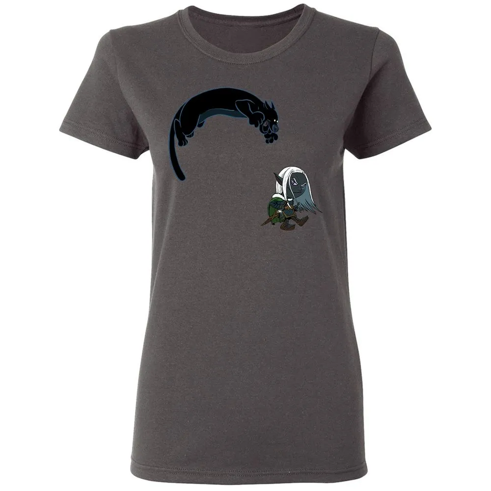Drizzt and Guenhwyvar Women's T-Shirt - Charcoal - 15